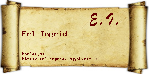 Erl Ingrid névjegykártya